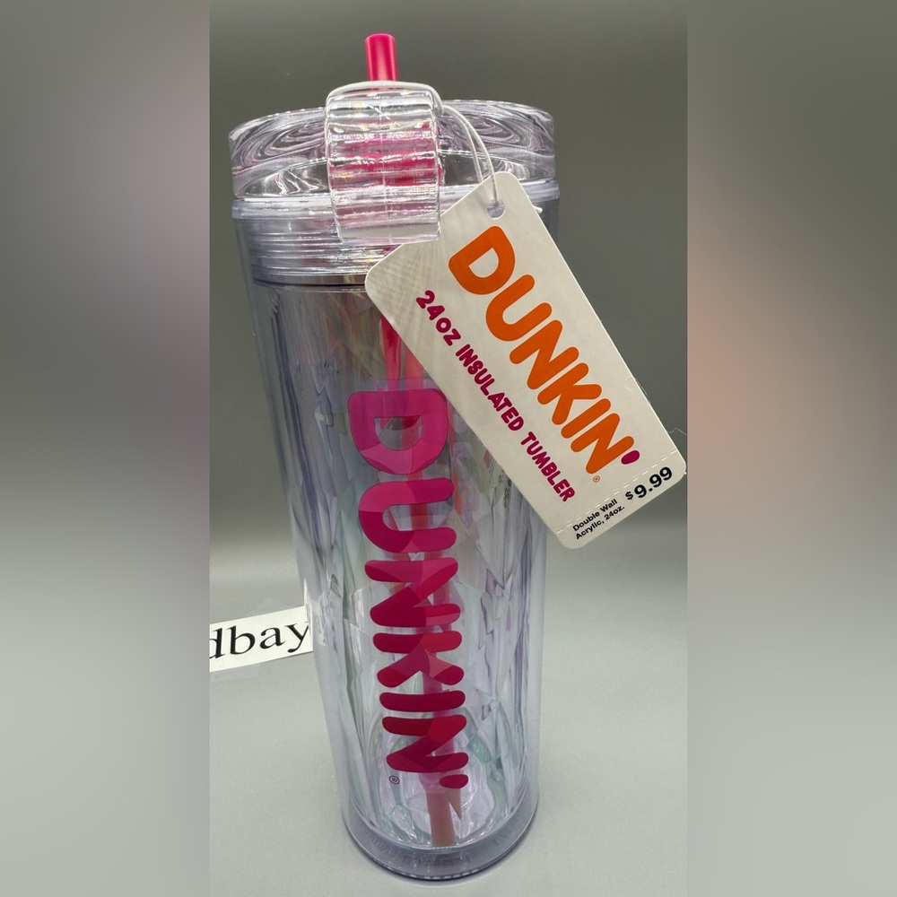 RARE - NEW Dunkin' Summer 2025 Sipper Chiseled Ice /24oz Tumbler/ PINK /NWT - Picture 3 of 6